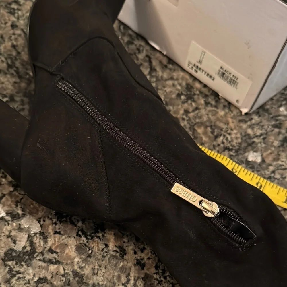 Guess Black Over the Knee Boots with Chunky Heel